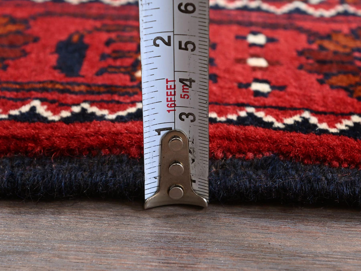 Tribal Tribal & Geometric hand-knotted wool runner in Red, 2'4" x 5'2" — SKU O0684 (view 6)