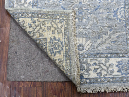 Grey 2'6" x 9'9" Oushak And Peshawar Hand knotted Wool Rug - Sku: O068596