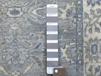 Grey 2'6" x 9'9" Oushak And Peshawar Hand knotted Wool Rug - Sku: O068596