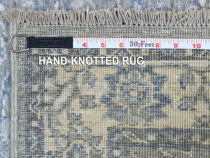 Grey 2'6" x 9'9" Oushak And Peshawar Hand knotted Wool Rug - Sku: O068596