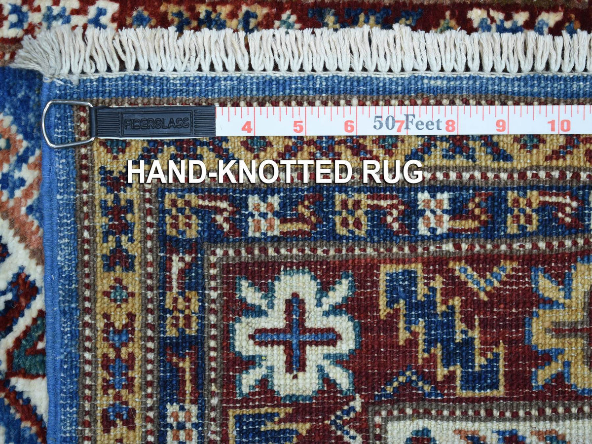 Kazak Kazak hand-knotted wool runner in Blue & Red, 2'10" x 37'2" — SKU O068600 (view 6)