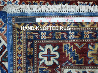 Kazak Kazak hand-knotted wool runner in Blue & Red, 2'10" x 37'2" — SKU O068600 (view 6)