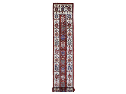 Red 3'0" x 25'3" Tribal Hand knotted Wool Rug - Sku: O068645