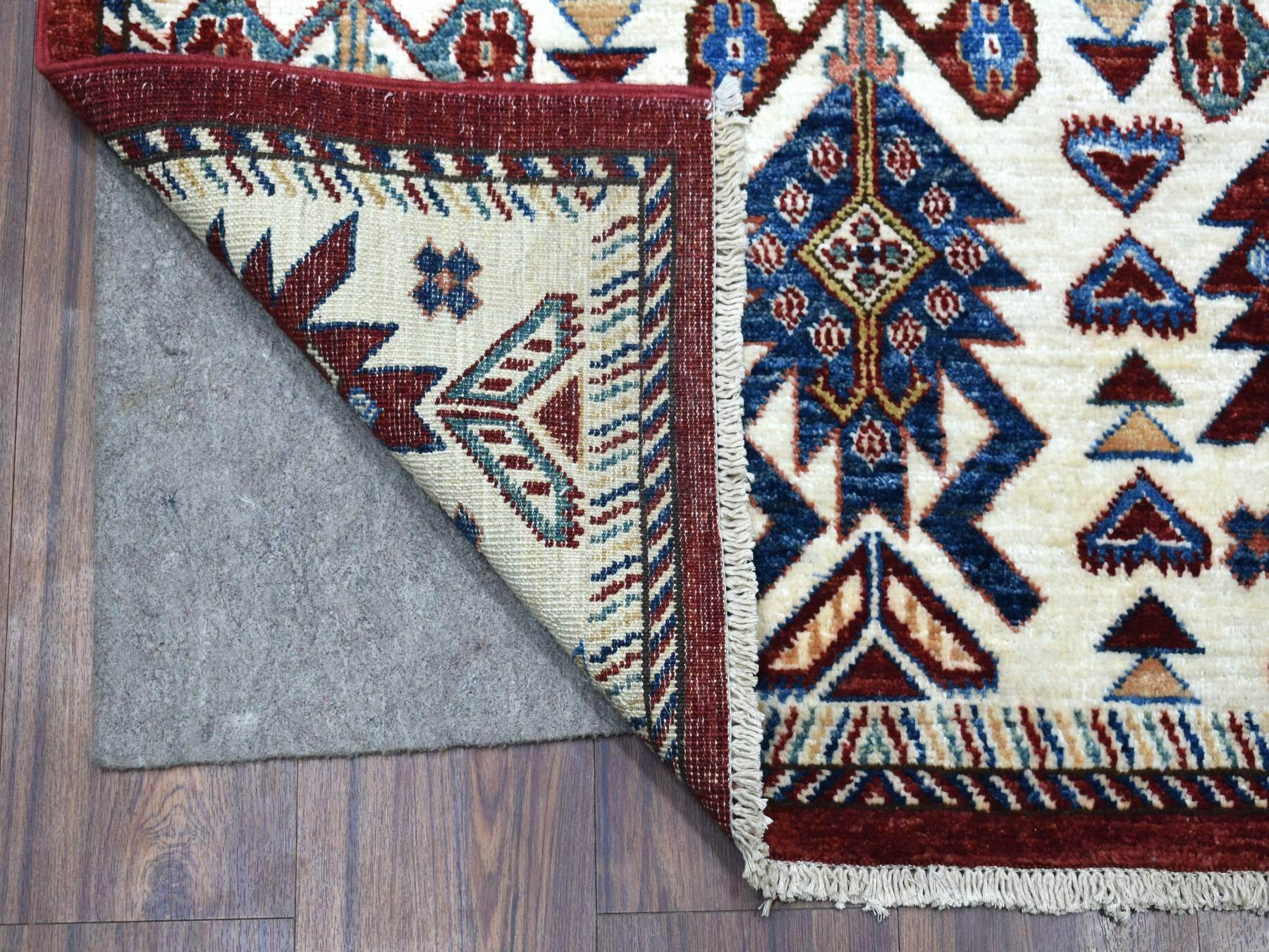 Kazak Kazak hand-knotted wool runner in Red & Ivory, 3' x 25'3" — SKU O068645 (view 2)