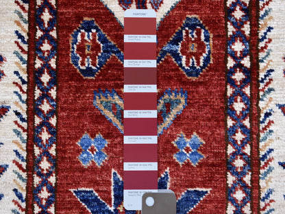 Red 3'0" x 25'3" Tribal Hand knotted Wool Rug - Sku: O068645