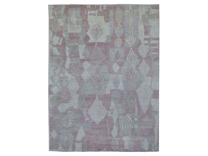 Pink 8'10" x 11'9" Tribal Hand knotted Wool Rug - Sku: O068749