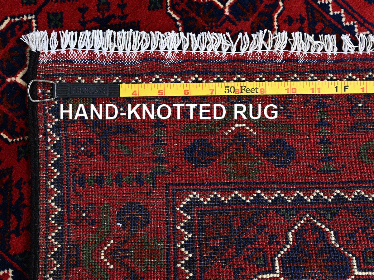 Tribal & Geometric hand-knotted wool runner in Red, 2'3" x 4'8" — SKU O0687 (view 7)