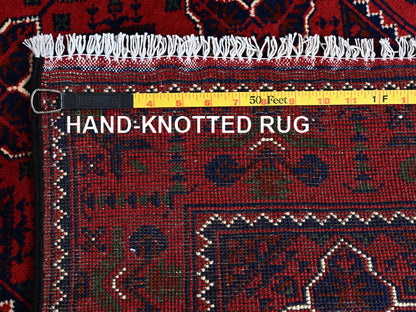 Tribal & Geometric hand-knotted wool runner in Red, 2'3" x 4'8" — SKU O0687 (view 7)