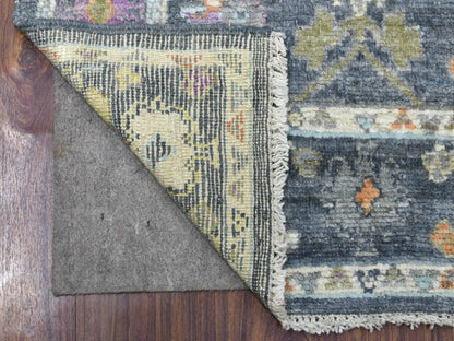 Black 3'3" x 10'0" Oushak And Peshawar Hand knotted Wool Rug - Sku: O068897