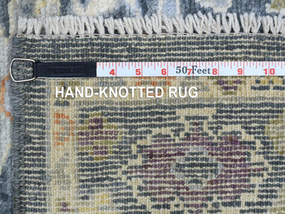 Black 3'3" x 10'0" Oushak And Peshawar Hand knotted Wool Rug - Sku: O068897