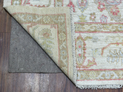 Ivory 6'4" x 9'6" Oushak And Peshawar Hand knotted Wool Rug - Sku: O068921