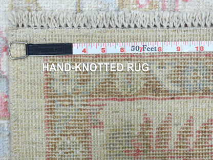 Ivory 6'4" x 9'6" Oushak And Peshawar Hand knotted Wool Rug - Sku: O068921