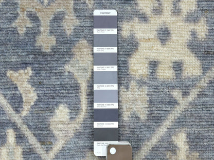 Oushak hand-knotted wool runner in Gray & Charcoal Gray, 2'7" x 11'5" — SKU O068980 (view 3)