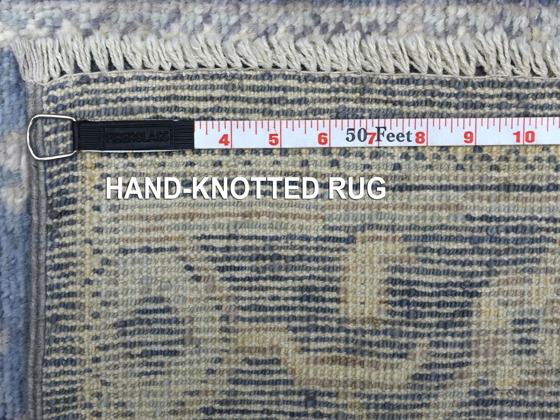 Oushak hand-knotted wool runner in Gray & Charcoal Gray, 2'7" x 11'5" — SKU O068980 (view 6)