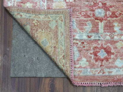 Pink 3'1" x 16'1" Oushak / Peshawar Hand knotted Wool Rug - Sku: O069056