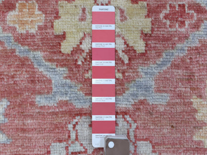 Pink 3'1" x 16'1" Oushak / Peshawar Hand knotted Wool Rug - Sku: O069056
