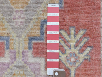 Pink 2'9" x 10'5" Oushak / Peshawar Hand knotted Wool Rug - Sku: O069057