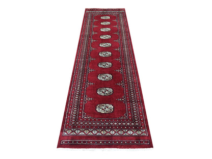 Red 2'6" x 9'1" Tribal Hand knotted Wool Rug - Sku: O069202