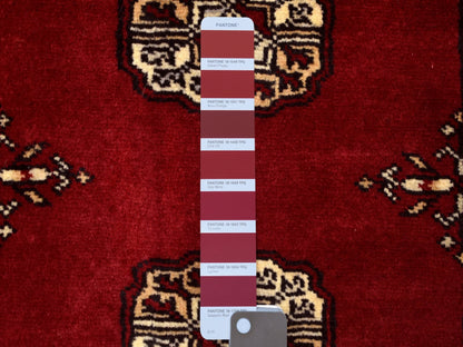 Red 2'6" x 9'1" Tribal Hand knotted Wool Rug - Sku: O069202