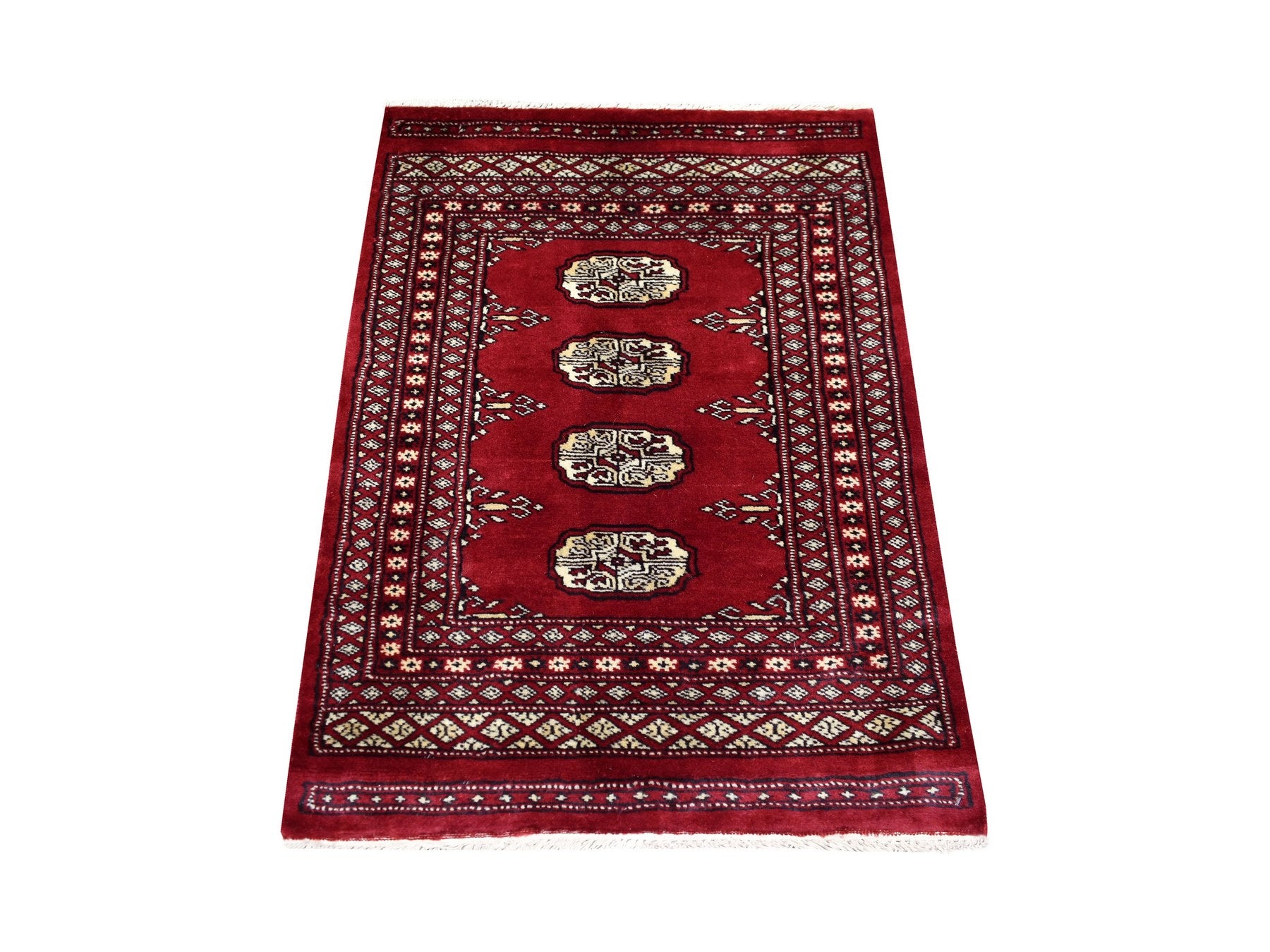 Tribal Tribal & Geometric hand-knotted wool rug in Red, 2'6" x 3'9" — SKU O069209