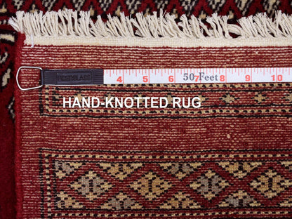 Red 2'6" x 3'9" Tribal Hand knotted Wool Rug - Sku: O069209