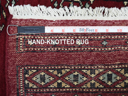 Red 2'7" x 3'9" Tribal Hand knotted Wool Rug - Sku: O069214