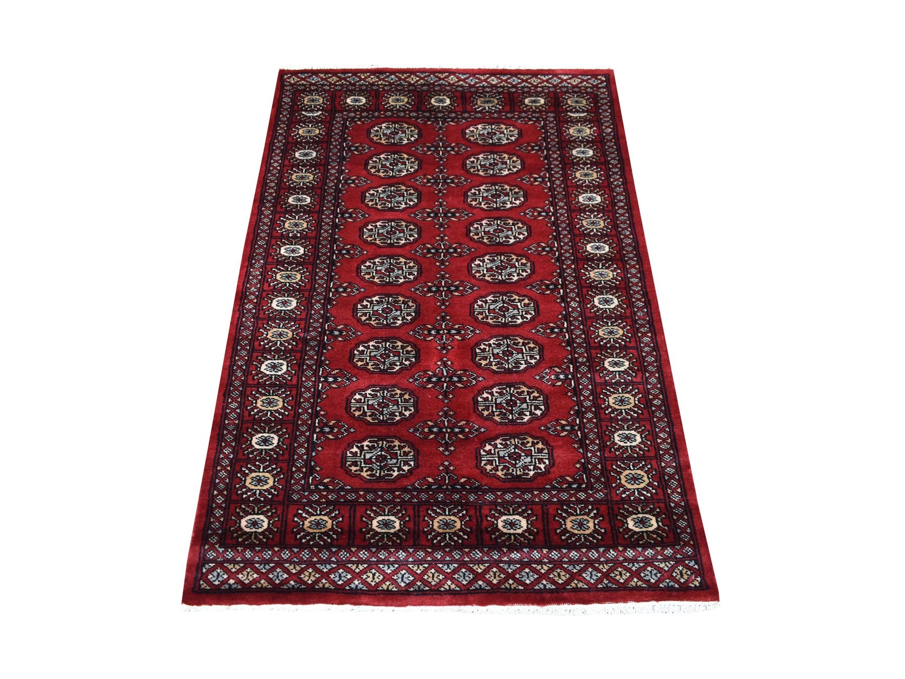 Tribal & Geometric hand-knotted wool rug in Red, 3' x 4'10" — SKU O069227