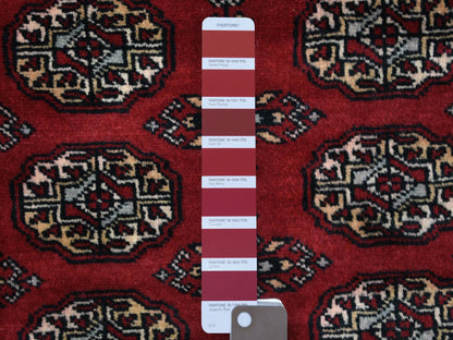 Red 3'0" x 4'10" Tribal Hand knotted Wool Rug - Sku: O069227