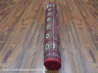 Red 3'0" x 4'10" Tribal Hand knotted Wool Rug - Sku: O069227