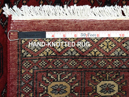 Red 3'0" x 4'10" Tribal Hand knotted Wool Rug - Sku: O069227
