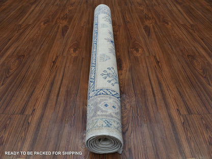 Ivory 3'9" x 5'9" Kazak Hand knotted Wool Rug - Sku: O069302
