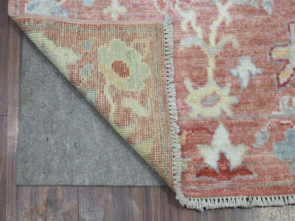 Pink 3'0" x 19'9" Oushak / Peshawar Hand knotted Wool Rug - Sku: O069321