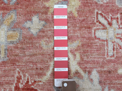 Pink 3'0" x 19'9" Oushak / Peshawar Hand knotted Wool Rug - Sku: O069321