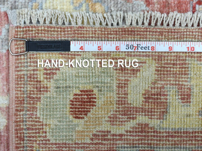 Pink 3'0" x 19'9" Oushak / Peshawar Hand knotted Wool Rug - Sku: O069321