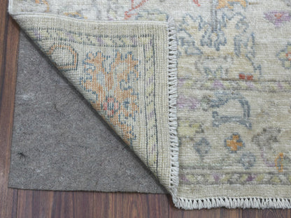Grey 3'0" x 15'10" Oushak And Peshawar Hand knotted Wool Rug - Sku: O069379