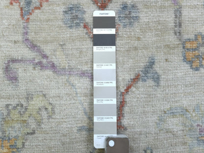 Grey 3'0" x 15'10" Oushak And Peshawar Hand knotted Wool Rug - Sku: O069379