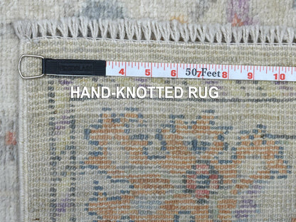 Grey 3'0" x 15'10" Oushak And Peshawar Hand knotted Wool Rug - Sku: O069379