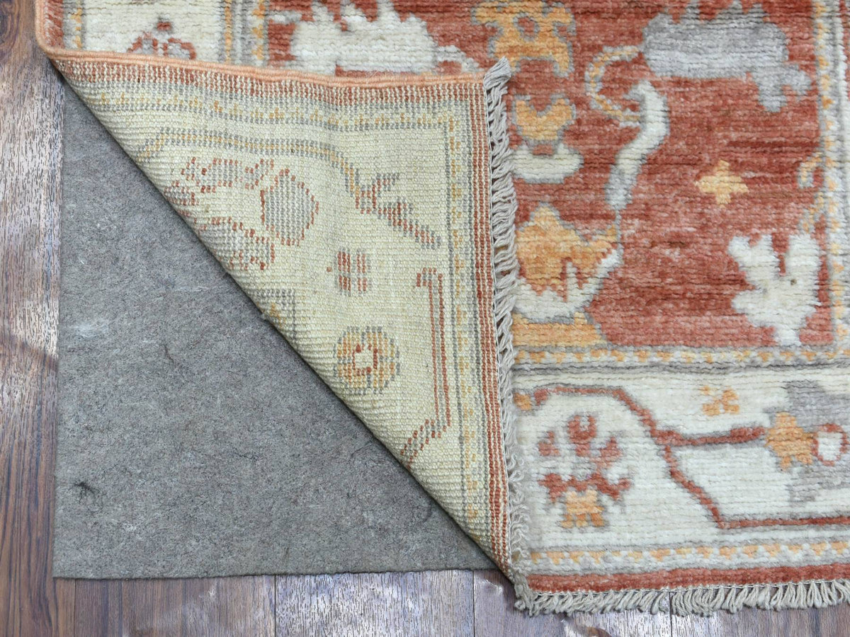 Oushak Oushak hand-knotted wool runner in Orange & Ivory, 2'8" x 12' — SKU O069391 (view 2)