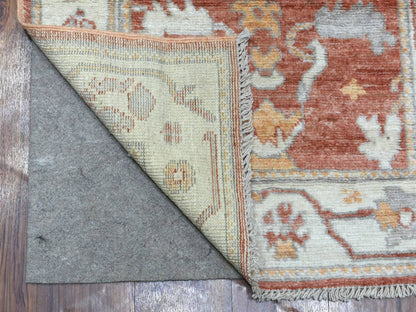Orange 2'8" x 12'0" Oushak / Peshawar Hand knotted Wool Rug - Sku: O069391