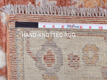 Orange 2'8" x 12'0" Oushak / Peshawar Hand knotted Wool Rug - Sku: O069391