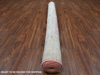 Pink 6'2" x 9'0" Oushak / Peshawar Hand knotted Wool Rug - Sku: O069412