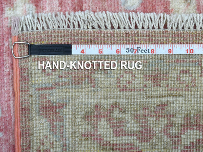 Pink 6'2" x 9'0" Oushak / Peshawar Hand knotted Wool Rug - Sku: O069412