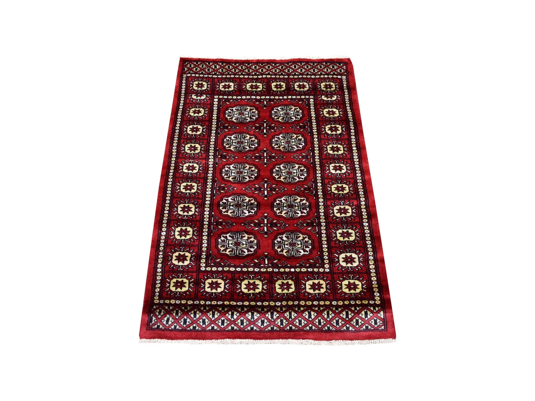 Tribal & Geometric hand-knotted wool rug in Red, 2'6" x 3'10" — SKU O069441