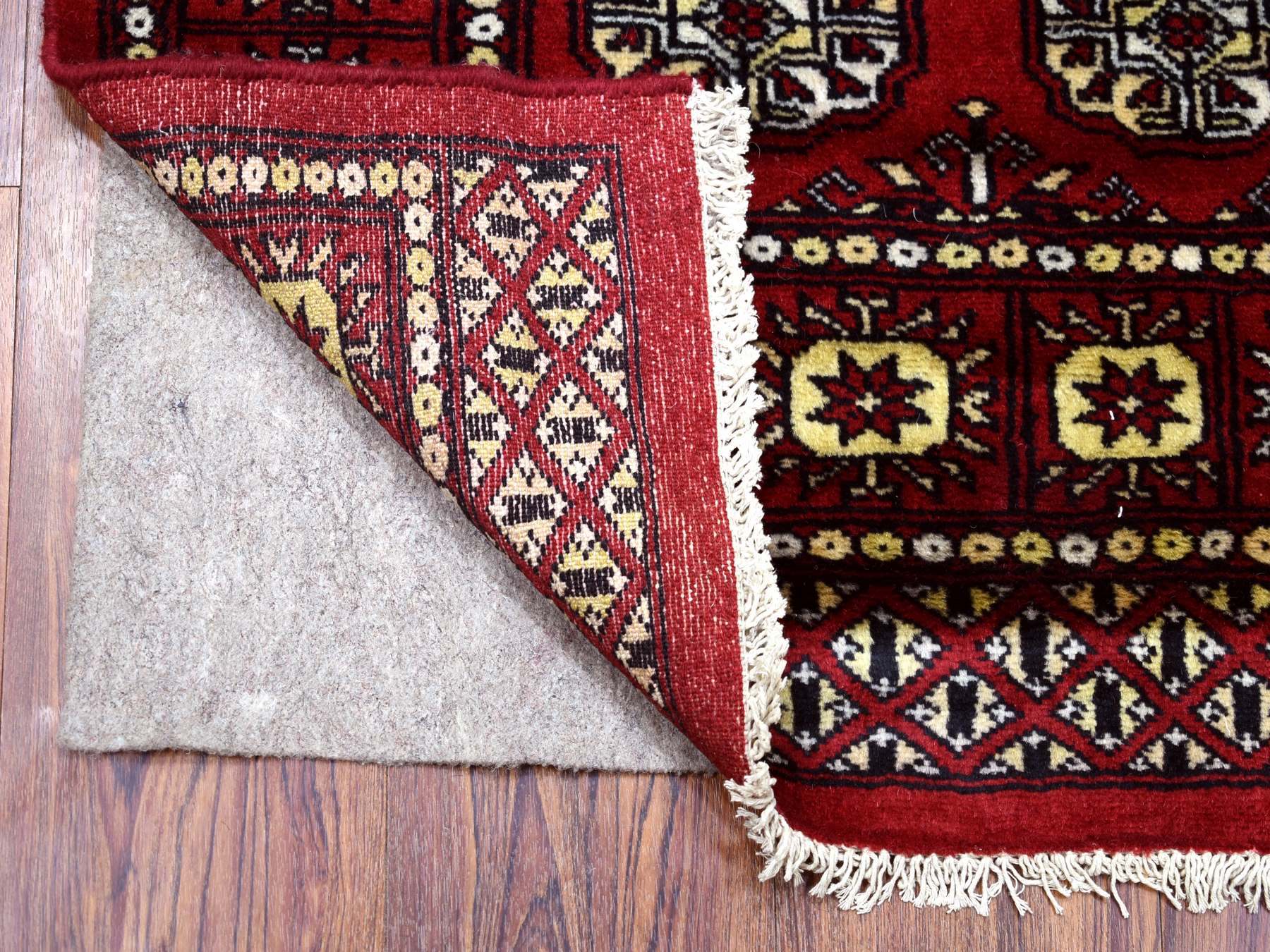 Tribal & Geometric hand-knotted wool rug in Red, 2'6" x 3'10" — SKU O069441 (view 2)