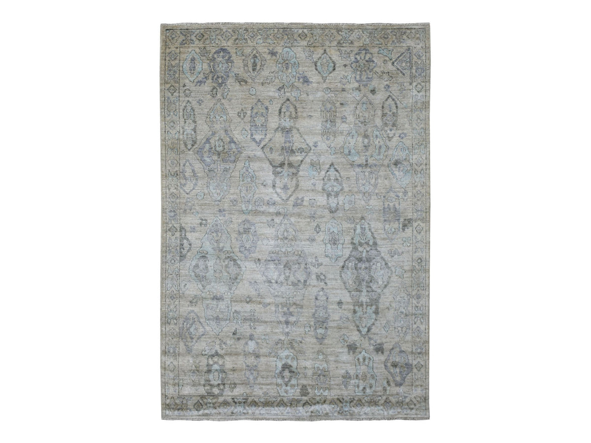 Oushak Oushak hand-knotted wool rug in Beige, 6'3" x 9' — SKU O069528
