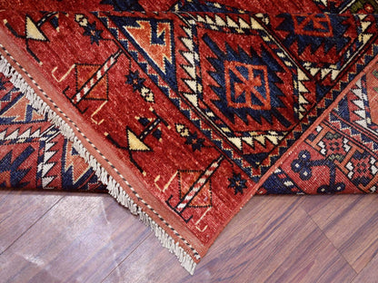 Tribal hand-knotted wool rug in Red, 10' x 13'9", SKU O069531 (view 6)