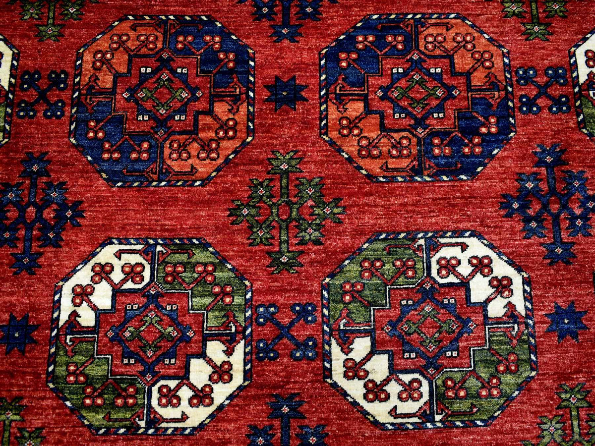 Tribal hand-knotted wool rug in Red, 10' x 13'9", SKU O069531 (view 8)