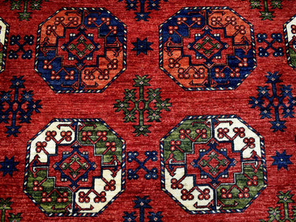 Tribal hand-knotted wool rug in Red, 10' x 13'9", SKU O069531 (view 8)
