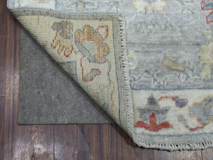 Grey 3'1" x 17'6" Oushak And Peshawar Hand knotted Wool Rug - Sku: O069604