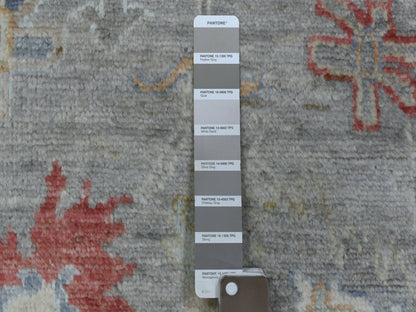 Grey 3'1" x 17'6" Oushak And Peshawar Hand knotted Wool Rug - Sku: O069604